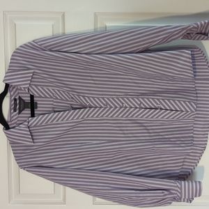 Purple and white, Van Heusen, long sleeve blouse